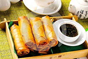Spring roll, lunch, chinese asian traditional dish