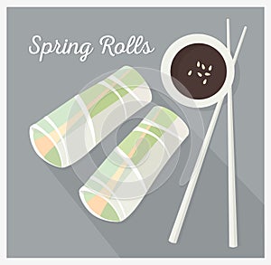 Spring rolls. Asian dish.