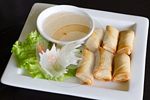 Spring rolls food