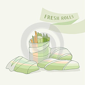 Spring rolls illustration.