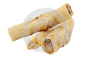 Spring rolls or popiah over white