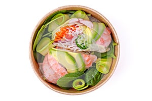 spring rolls with shrimp on a white background for a food delivery site 5