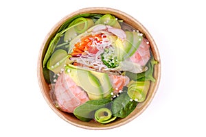 spring rolls with shrimp on a white background for a food delivery site 6