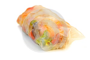 Spring rolls on a white background