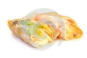 Spring rolls on a white background