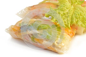 Spring rolls on a white background