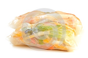 Spring rolls on a white background