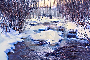 Spring run off in the winter time photo