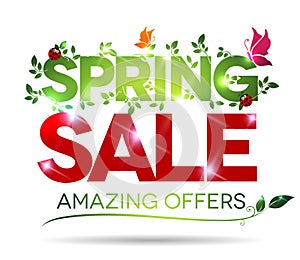 Spring sale, amazing offers message