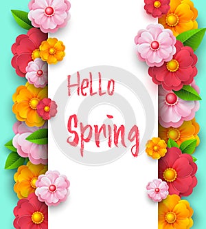 Spring sale banner template with paper vivid colors on colorful background. Seasonal discounts. Mother s day banner