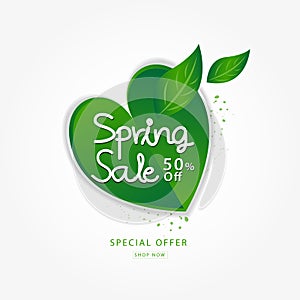 spring, sale, banner, vector, background, illustration, discount, design, label, promotion, offer, poster, season, tag, price, spe photo