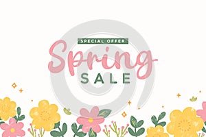 Spring Sale Banner Vector Illustration