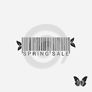 Spring Sale Bar code Design Background
