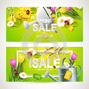 Spring sale headers or banners