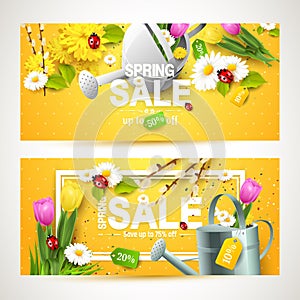 Spring sale headers or banners