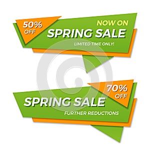 Spring sale label price tag banner badge template sticker design