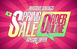 Spring sale massive savings, order online, special offer banner