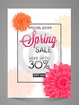 Spring Sale Poster, Banner, Flyer or Pamphlet.