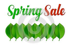 Spring Sale Poster With Leaf