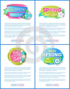 Spring Sale Price Tags on Posters with Text Sample