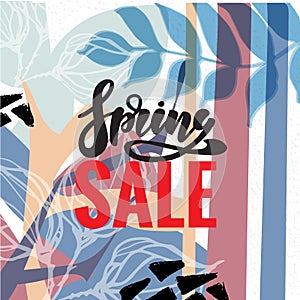 Spring sale and special offer vector banner background with colorful chrysanthemum and daisy flowers elements and spring