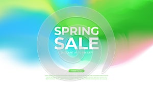 Spring Sale. Spring season commercial background with bright blurred color gradients.