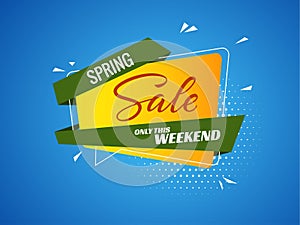 Spring sale vector background with hand drawn lettering text. EPS10