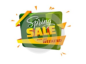 Spring sale vector background with hand drawn lettering text. EPS10