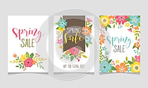 Spring sale web banner collection