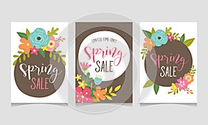 Spring sale web banner collection