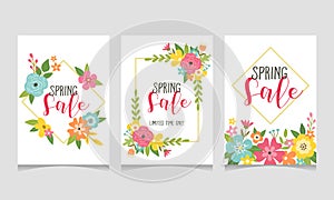 Spring sale web banner collection