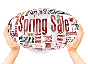 Spring Sale word cloud hand sphere concept