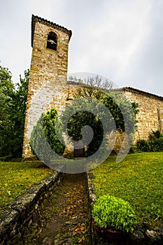 Spring in Sant Marti Del Clot church, La Garrotxa, Spain