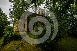 Spring in Sant Marti Del Clot church, La Garrotxa, Spain