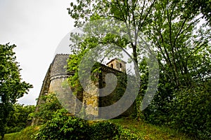 Spring in Sant Marti Del Clot church, La Garrotxa, Spain