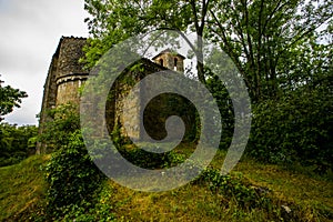 Spring in Sant Marti Del Clot church, La Garrotxa, Spain