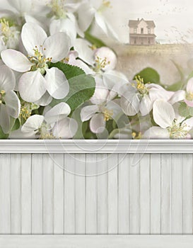 Spring scene wall background backdrop