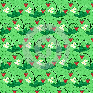Spring seamless pattern. Classical blooming embroidery leaves, spring floral, seamless pattern