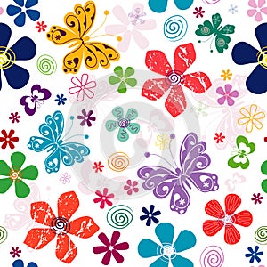 Spring seamless white floral pattern