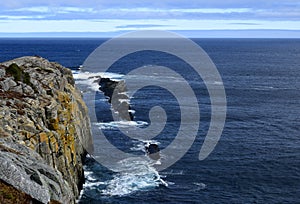 Spring seascape along the Father Troy`s Trail in Newfoundland Canada, near Flatrock