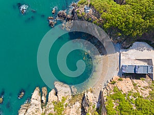 Spring seaside scenery of Binhai Road in Dalian, Liaoning province, China