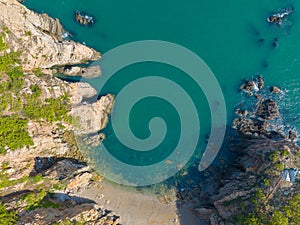 Spring seaside scenery of Binhai Road in Dalian, Liaoning province, China