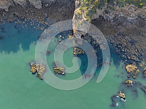 Spring seaside scenery of Binhai Road in Dalian, Liaoning province, China