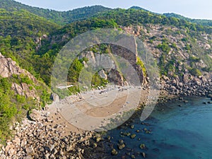 Spring seaside scenery of Binhai Road in Dalian, Liaoning province, China