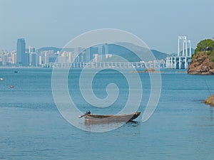 Spring seaside scenery of Binhai Road in Dalian, Liaoning province, China