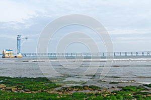 Spring seaside scenery of Binhai Road in Dalian, Liaoning province, China