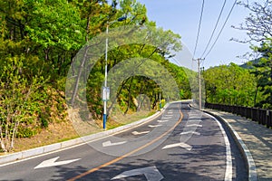 Spring seaside scenery of Binhai Road in Dalian, Liaoning province, China