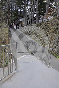 Spring season landscape with alley from Kegon Falls place in Nikko National Park Japan