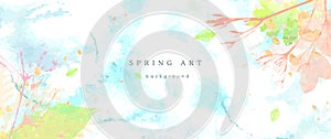 Spring season vector background pastel banner blue