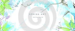 Spring season vector background pastel banner blue